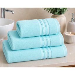 Set 3 prosoape baie Valentini Bianco TM900A/3/2135 Aqua