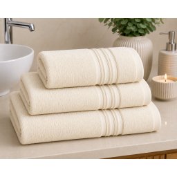 Set 3 prosoape baie Valentini Bianco TM900A/3/103 Crem