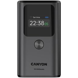 Baterie externă CANYON OnPower 130 CNS-CPB130DG, 10000 mAh, 30W, Display TFT, Gray