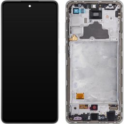 Piese si componente Display - Touchscreen Samsung Galaxy A72 4G A725 / Samsung Galaxy A72 5G A726, Cu Rama, Alb, Service Pack GH82-25460D