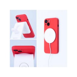 Husa Husa MagSafe pentru Apple iPhone 11, OEM, Silicone Mag, Rosie
