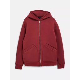 s.Oliver Jacheta barbati, cu fermoar si gluga, Regular fit, Rosu inchis (SELECTATI MARIMEA: 2XL)