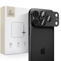 Folie de protectie Camera Spate Tech-Protect CamFull Fit+ pentru Apple iPhone 18 Pro, Sticla Securizata, Neagra