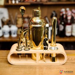 Set cadou Cocktail Shaker Mixology cu 11 accesorii 750ml Gold