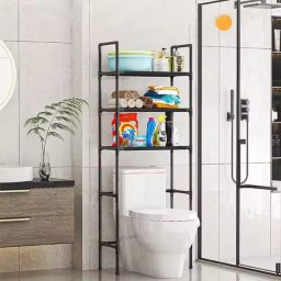 Organizator baie vertical cu 3 rafturi