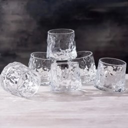 Set 6 Pahare whiskey Rotating Wavy
