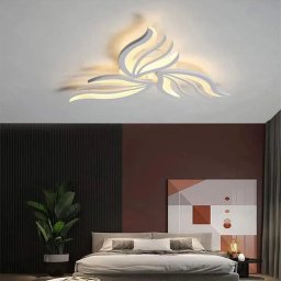 Lustra LED SAKURA 37W dimabila cu telecomanda, 3 petale, alb