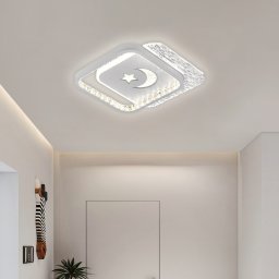 Lustra LED PERU 38W alba, 2 patrate, lumina rece/calda/neutra