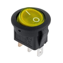 Intrerupator ON/Off galben, rotund, ingropat, 3A/230V pentru panouri
