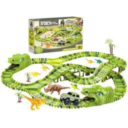 Circuit masinute Dino Park cu 240 segmente, pista configurabila 360 cm