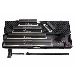 Set 5 gletiere profesionale inox Premium Silver cu maner telescopic si geanta