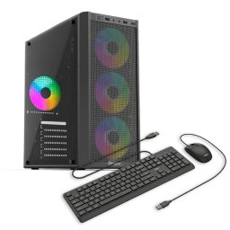 Sistem Desktop PC Gaming OptimX Prime Blaze cu procesor Intel® Core™ i5 10400F, 16GB DDR4, 480Gb SSD, Nvidia RTX 5050 8Gb GDDR6 , Cadou kit tastatura si mouse OptimX