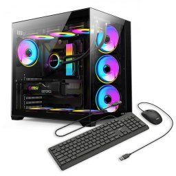 Sistem Desktop PC Gaming OptimX ELITE Cyclone cu procesor Intel® Core™ i7 9700F, 16GB DDR4, 480Gb SSD, Radeon RX 580 8Gb GDDR5 , Cadou kit tastatura si mouse OptimX
