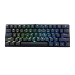 Tastatura mecanica OptimX K680 compacta, 61 taste, RGB, USB-C, neagra