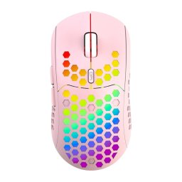 Mouse wireless IBLANCOD BL110 RGB roz, 3200 DPI, 5 butoane