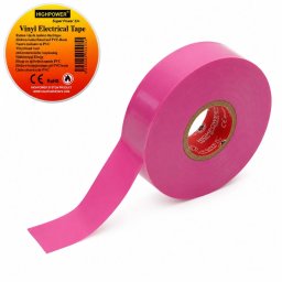 Banda izolatoare roz din PVC 19 mm x 20 m HighPower Super Power 33+