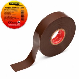 Banda izolatoare maro din vinil 19 mm x 20 m HighPower Super Power 33+