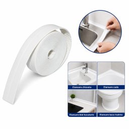 Banda etansare impermeabila autoadeziva pentru cada si chiuveta, 22 mm x 3,2 m
