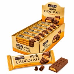 Batoane de ciocolată cu lapte și umplutură de caramel Roshen, 30 × 30 g