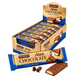 Batoane de ciocolată cu lapte și cremă brulle Roshen, 30 × 33 g