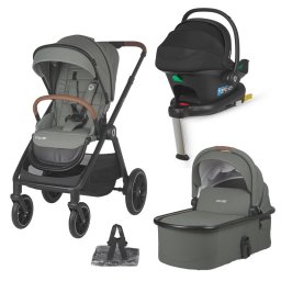 Sistem modular 4 in 1 Coccolle Aspen Moss Green cu Scoica auto iSize Coccolle Knox Black si Baza isofix iSize Coccolle Knox