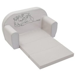 Canapea extensibila, new baby, din spuma, husa din bumbac certificat oeko-tex standard 100, 42x78x35 cm, 9 luni-5 ani, lion