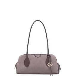 CALVIN KLEIN Geantă Emblem Trio Suede Shoulder LV04F3888G PDJ moonstruck/plum truffle