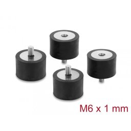 Set 4 buc amortizor vibratii M6x1mm/30x20mm, Delock 60821