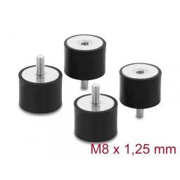 Set 4 buc amortizor vibratii M8x1.25mm/40x30mm, Delock 60822