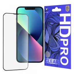 Folie de protectie Ecran Lito HD Pro Clear pentru Apple iPhone 17e / 16e / 14 / 13 Pro, Sticla Securizata, Full Glue, Neagra
