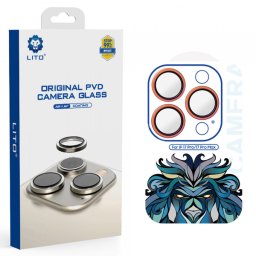 Folie de protectie Camera Spate Lito Titanium AR pentru Apple iPhone 17 Pro Max / 17 Pro, Sticla Securizata, Portocalie