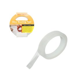Banda dublu adeziva acrilica transparenta ranforsata 18 mm x 3 m