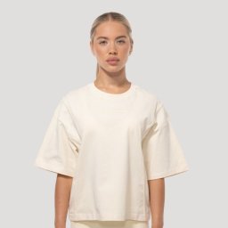GymBeam Tricou pentru femei Oversized Mochi Cream XL