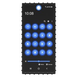 Jucarie gingivala senzoriala pentru bebelusi tip telefon din silicon moale, 12 cm, +3 luni, negru cu albastru