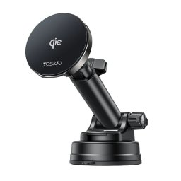 Suport Auto Magnetic YESIDO DS30, Wireless Charging, Type-C, 15W, Qi2, Black