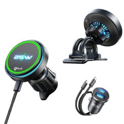 Suport Auto LISEN W116, Alimentare Wireless, 25W Max, Black