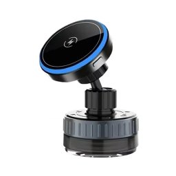 Suport Auto TECHSUIT Magneti N52, Incarcare Wireless, cu Ventuza, 15W, Black