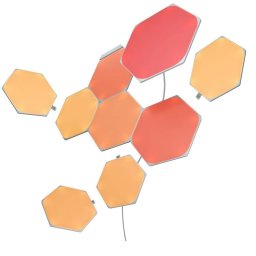 Kit 9 panouri luminoase inteligente Nanoleaf Shapes Hexagons Starter Kit cu senzor muzica inclus multi-touch control LED RGBW Wi-Fi