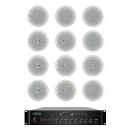 Pachet Sonorizare DSPPA 120W de perete, FM+USB+Bluetooth, DSPPA MP212U + 12xDSP802