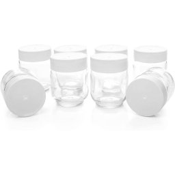 GPS Rommelsbacher yoghurt maker replacement glass set JG 8, glassÂ (transparent / white, 8 pieces)