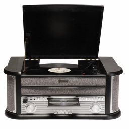 Sistem Audio Retro Denver MRD-51 cu Pick-up CD Player Casetofon Radio FM/DAB Putere Maxima 2 x 25W Negru