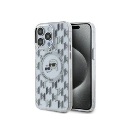 Husa Karl Lagerfeld Apple iPhone 15 Pro IML Monogram Karl & Choupette's Heads Transparent