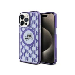 Husa Karl Lagerfeld Apple iPhone 15 Pro Karl Lagerfeld IML Monogram Karl & Choupette's Heads Mov