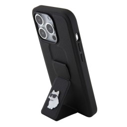 Husa Karl Lagerfeld Apple iPhone 15 Pro Saffiano Gripstand Choupette Negru