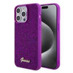 Husa Guess Apple iPhone 15 Pro Disco Metal Script Fucsia