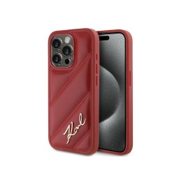 Husa Karl Lagerfeld Apple iPhone 15 Pro Diagonal Quilted Script Rosu