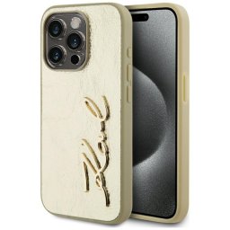 Husa Karl Lagerfeld Apple iPhone 15 Pro Metal Signature Auriu