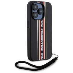 Husa Karl Lagerfeld Apple iPhone 15 Pro Saffiano Athleisure Stripes with Strap Rosu