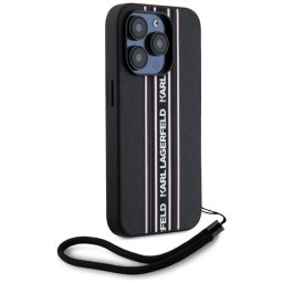 Husa Karl Lagerfeld Apple iPhone 15 Pro Saffiano Athleisure Stripes Strap Roz
