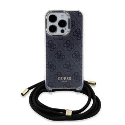 Husa Guess Apple iPhone 15 Pro Crossbody Cord 4G Print Negru